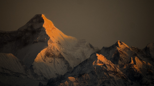 Nanda Devi–East (Sunanda) Peaks – Twin summits glowing against the morning sky